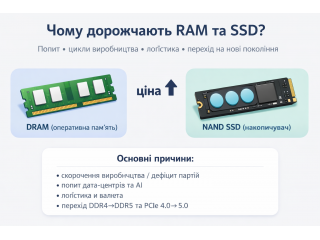 Чому підвищились ціни на оперативну пам’ять та SSD у 2025-26 році