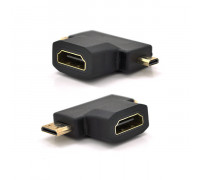 Перехідник mini HDMI(папа)-micro HDMI(папа)-HDMI(мама)