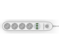 2м ProLogix Premium (PR-SE4432W) 4 розетки, 4 USB, 2 м, білий