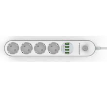 2м ProLogix Premium (PR-SE4432W) 4 розетки, 4 USB, 2 м, білий