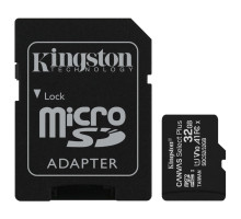 Kingston 32Gb Canvas Select Plus A1 V10 UHS-I U1 microSDHC Class 10, R:up to 100 Mb/s;W:10 Mb/s, SD адаптер (SDCS2/32GB)