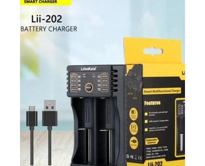 Liitokala Lii-202 18650 1.2V 3.7V 3.2V AA/AAA 26650 10440 16340 21700 20700 14500 18490 NiMH Lithium Battery Smart Charger TypeC