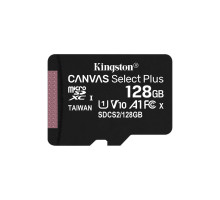 Kingston 128Gb Canvas Select Plus A1 V10 UHS-I microSDHC Class 10, R:up to 100 Mb/s (SDCS2/128GB)