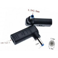 Перехідник PD (Power Delivery) тригер 19.5v Type-C (female) (5a, 100w) на 4.5x3.0mm (+pin) for HP з USB Type-C (Female) Power