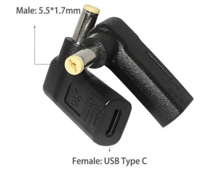 Перехідник PD (Power Delivery) тригер 18-20v Type-C (female) (max 5a, 100w) на 5.5x1.7mm з USB Type-C (Female) Power Delivery PD