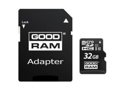 GoodRam 32 GB UHS-I U1 microSDHC Class 10, R:up to 100 Mb/s;W:up to 15 Mb/s, SD адаптер (M1AA-0320R12)