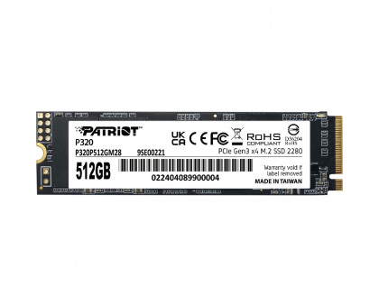 Patriot 512 GB M.2 2280 P320 PCIe3.0 x4 (P320P512GM28) 2200 Mbps/3000 Mbps) SSD