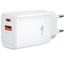 Мережева зарядка XO CE16 - 45W PD USB-C & 22.5W QC USB-A (Білий)