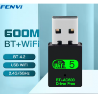 FENVI 600Mbps USB WiFi Bluetooth Adapter 2in1 Dongle Dual Band 2.4G 5GHz