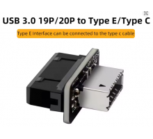 Перехідник USB 3.0 20Pin/19P Internal Header to Type E Adapter Connector USB 3.1 20 Pin Converter for Type C Front Panel Motherb