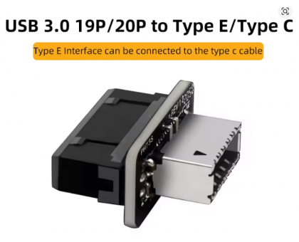 Перехідник USB 3.0 20Pin/19P Internal Header to Type E Adapter Connector USB 3.1 20 Pin Converter for Type C Front Panel Motherb