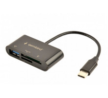 Кардрідер зовнішній Gembird Type-C SD/TF + USB2.0 Black (UHB-CR3-02)