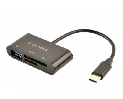Кардрідер зовнішній Gembird Type-C SD/TF + USB2.0 Black (UHB-CR3-02)