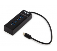 USB хаб Frime (1х3.0&3x2.0) Type-C Black (FH-20060)