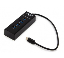 USB хаб Frime (1х3.0&3x2.0) Type-C Black (FH-20060)