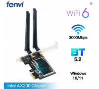 Fenvi WiFi6 FV-AX200 3000Mbps PCIE WiFi Card Adapter Bluetooth5.2 Dual Band 2.4G/5Ghz 802.11AX