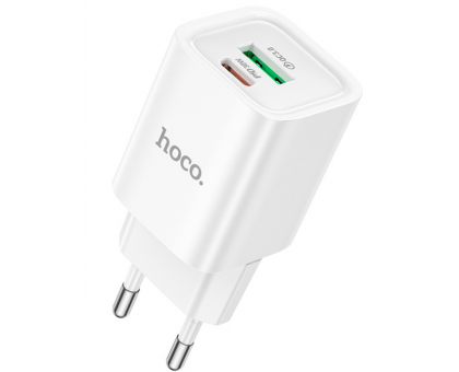 Мережевий ЗП HOCO C149A Charm White (6942007630337) Швидка зарядка QC 3.0, PD 3.0, PPS, AFC, FCP, SCP 1*USB + 1*USB Type-C/2.5 A
