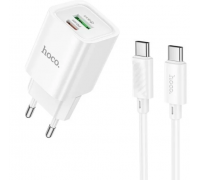 Мережевий ЗП HOCO C149A Charm White + кабель Type-C - Type-C (6942007630351) Швидка зарядка QC 3.0, PD 3.0, PPS, AFC, FCP, SCP 1