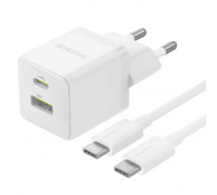 Мережевий ЗП Baseus Palm C+U 30W White + кабель Type-C - Type-C (P1011160A213-01) Швидка зарядка PD 3.0, QC 3.0, FCP, AFC, SCP 1