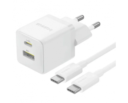 Мережевий ЗП Baseus Palm C+U 30W White + кабель Type-C - Type-C (P1011160A213-01) Швидка зарядка PD 3.0, QC 3.0, FCP, AFC, SCP 1