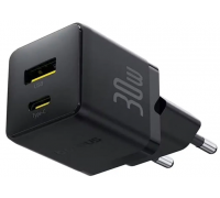 Мережевий ЗП Baseus Palm C+U 30W Black (P1011160A113-00) Швидка зарядка PD 3.0, QC 3.0 1*USB + 1*USB Type-C/3 A/5 - 12 V