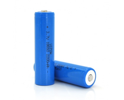 Аккумулятор 18650 Li-Ion Vipow ICR18650 TipTop, 2200mAh, 3.7V, Blue