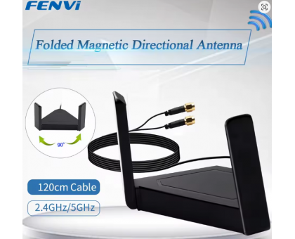 Антена FENVI Antenna Cable Dual Band 2.4G/5GHz For PCI-E Desktop WiFi Adapter RP SMA External Rotating Magnet Antenna for AX210