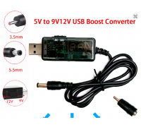 Перехідник живлення USB -> 9/12В 5.5*2.5+3.5x1.35 мм
