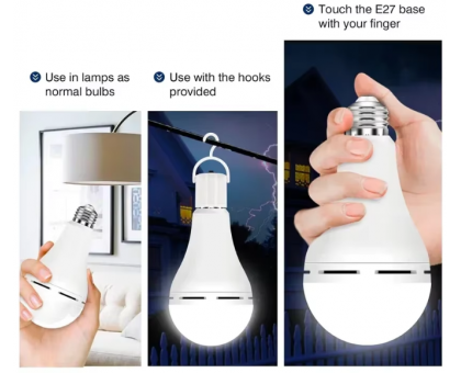 Лампочка на акумуляторі 15Вт LED E27 Emergency Light Bulb Handheld Charging Energy-Saving