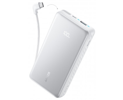 Павербанк ANKER - 20000 mAh 22.5W Built-In USB-C Cable (Білий)