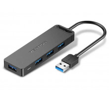 USB хаб Vention 4-Port с micro USB питанием 0.15M Black (CHLBB)