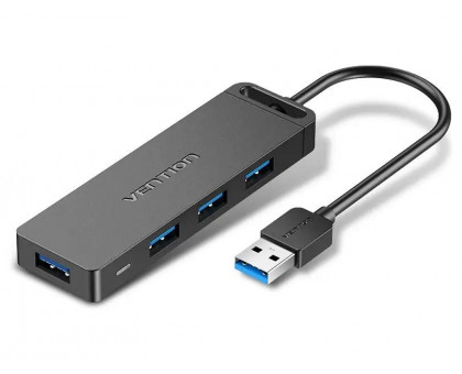 USB хаб Vention 4-Port с micro USB питанием 0.15M Black (CHLBB)