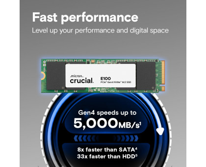 Crucial E100 2280 PCIe 4.0 Gen4 NVMe 1TB (CT1000E100SSD8) SSD