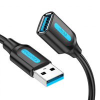 AM/AF USB 1m подовжувач USB 3.0 Vention  5 Гбіт/с чорний CBHBF