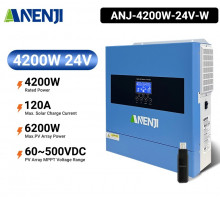 Гібридний інвертор Anenji 4200W 24V ANJ-4200W-24V-W (4200VA/4200W, Max CH 120A, AC 120) Wi-Fi