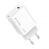 Мережевий зарядний пристрій ColorWay GaN Mini 65W PD Port PPS USB-C White (CW-CHS049PD-WT)