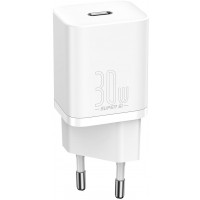Мережевий ЗП Baseus Super Si 30W White (CCSUP-J02) Швидка зарядка PD 3.0 1*USB Type-C/3 A/5 - 20 V