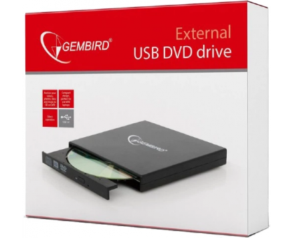 Gembird DVD-RW DVD-USB-02 (DVD-USB-02) Black, Зовнішній, USB 2.0